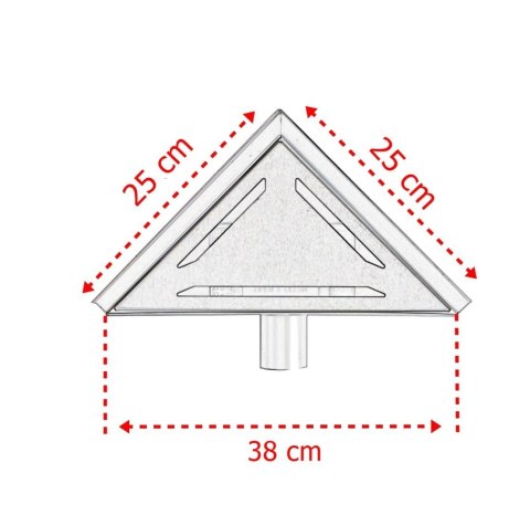 Odpływ trójkątny Ściek wodny prysznicowy 25x25