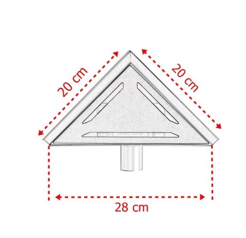Odpływ trójkątny Ściek wodny prysznicowy 20x20