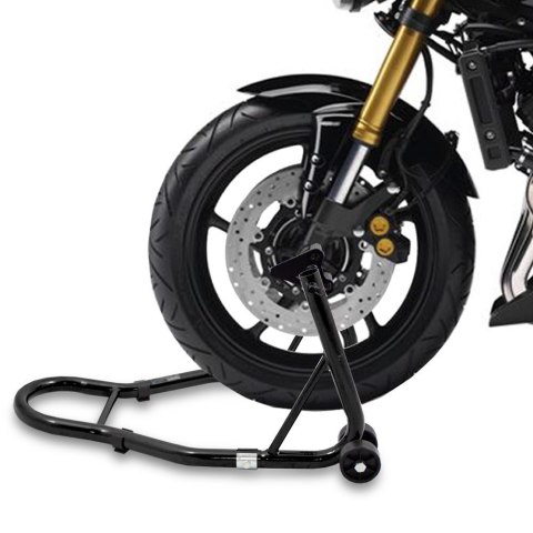 Stojak motocyklowy przedniego koła czarny stalowy 250kg CERTYFIKOWANY Stojak motocyklowy przedniego koła czarny stalowy 250kg CERTYFIKOWANY