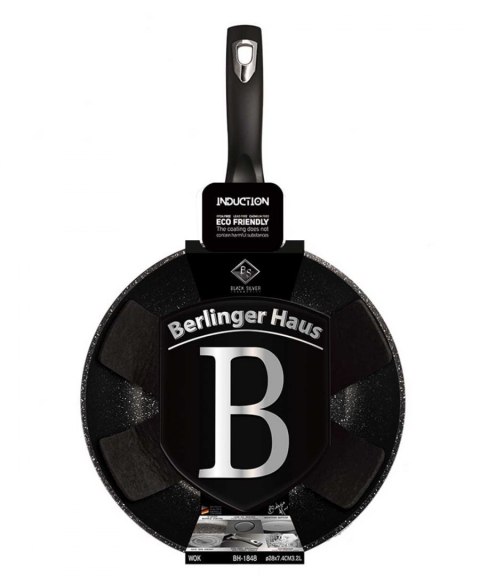 WOK GRANITOWY 28cm BERLINGERHAUS BLACK SILVER BH-1848 WOK GRANITOWY 28cm BERLINGERHAUS BLACK SILVER BH-1848