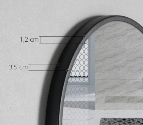 Lustro z półką 70cm czarne Lustro z półką 70cm czarne