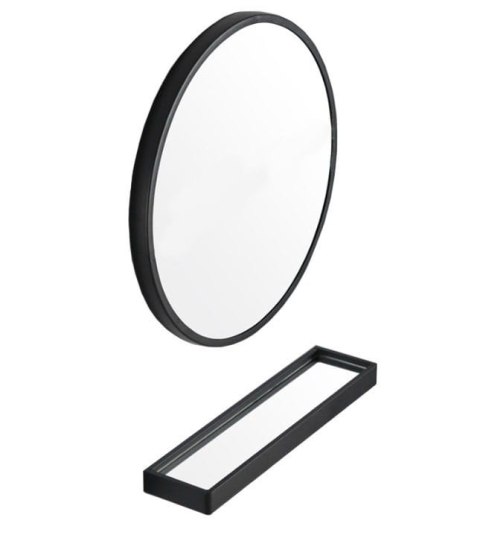 Lustro z półką 70cm czarne Lustro z półką 70cm czarne