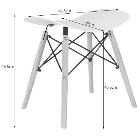 Taboret KORFU - biały x 2