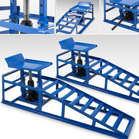 Rampy Samochodowe Hydrauliczne Stalowe 2x2000 kg 4-Stopniowa Regulacja