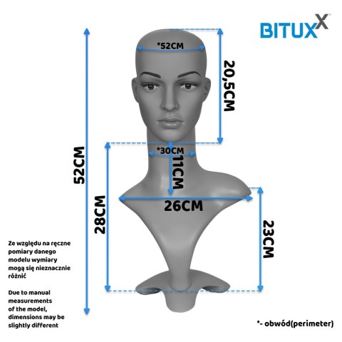 Głowa damska ekspozycyjna manekin