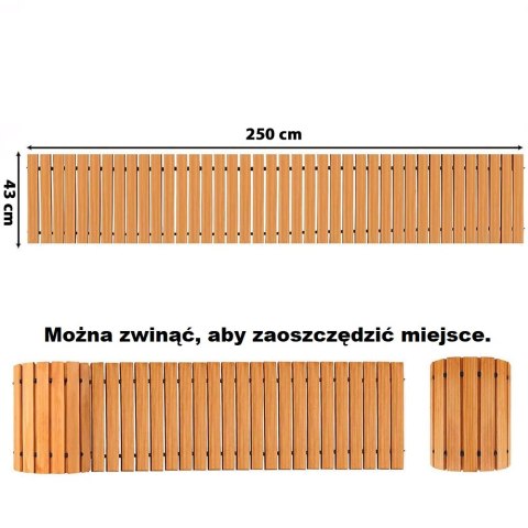 Ścieżka ogrodowa drewniana drewno cedrowe 250x43cm