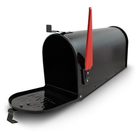 Skrzynka pocztowa usa postmail czarna stalowa amerykańska z flaga listy