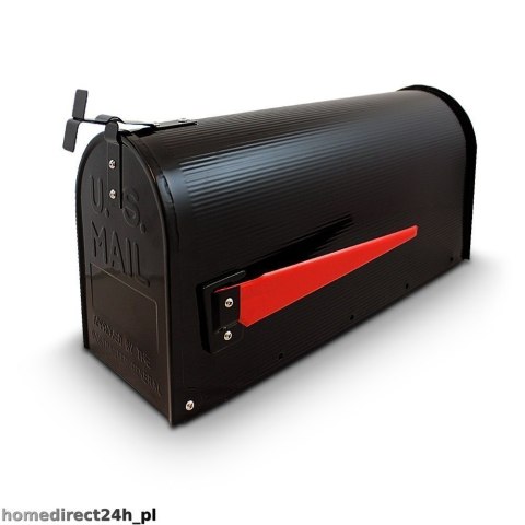 Skrzynka pocztowa usa postmail czarna stalowa amerykańska z flaga listy