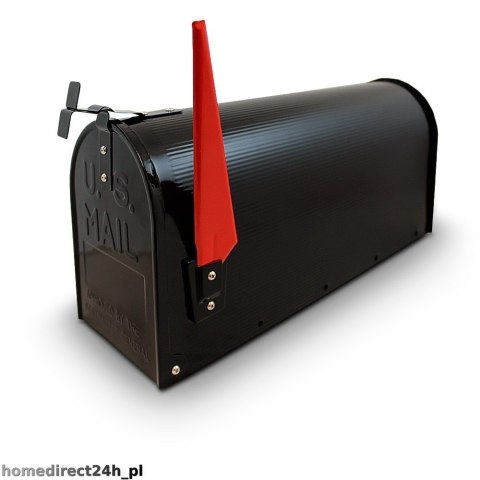 Skrzynka pocztowa usa postmail czarna stalowa amerykańska z flaga listy
