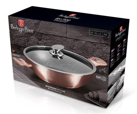 WOK GRANITOWY 30cm BERLINGER HAUS BH-7100 ROSE GOLD WOK GRANITOWY 30cm BERLINGER HAUS BH-7100 ROSE GOLD
