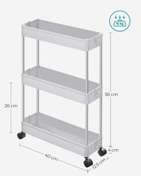 Szafka na kółkach 3 półki biała - KSC007W01