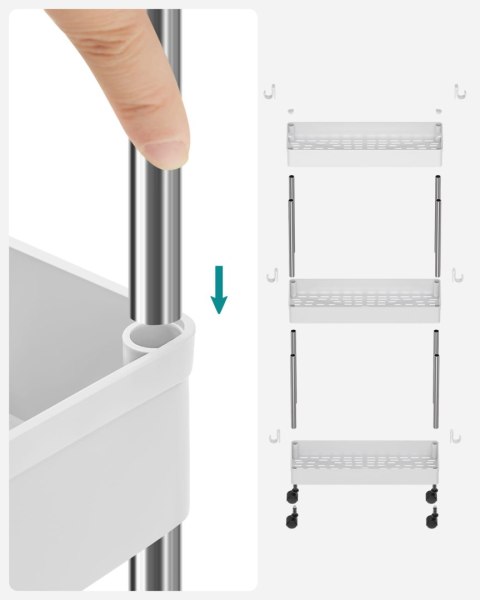 Szafka na kółkach 3 półki biała - KSC007W01