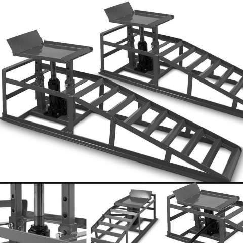 Rampy z podnośnikiem hydraulicznym grafitowe 2x2000 kg szerokość opony 22cm