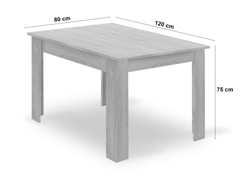 Zestaw stół NP 120x80 Craft Czarny + 4 krzesła OSAKA czarny