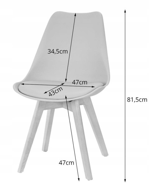 Zestaw stół okrągły KAMI 80cm + 4 krzesła MARK białe