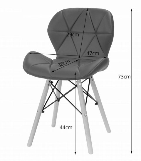 Zestaw stół prostokątny ADRIA 120x80 biały + 4 krzesła LAGO szare