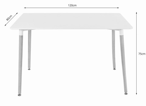 Zestaw stół prostokątny ADRIA 120x80 biały + 4 krzesła OSAKA białe