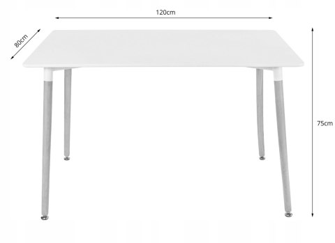 Zestaw stół prostokątny ADRIA 120x80 biały + 4 krzesła OSAKA zielone