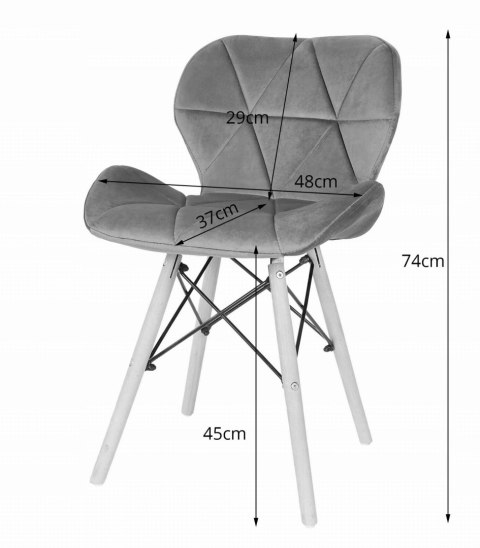 Zestaw stół prostokątny ADRIA 120x80 czarny + 4 krzesła LAGO szare