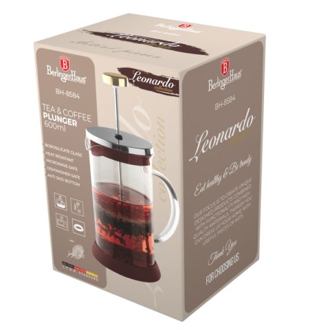 ZAPARZACZ TŁOKOWY DO KAWY HERBATY 600ml BERLINGER HAUS BH-8584 LEONARDO