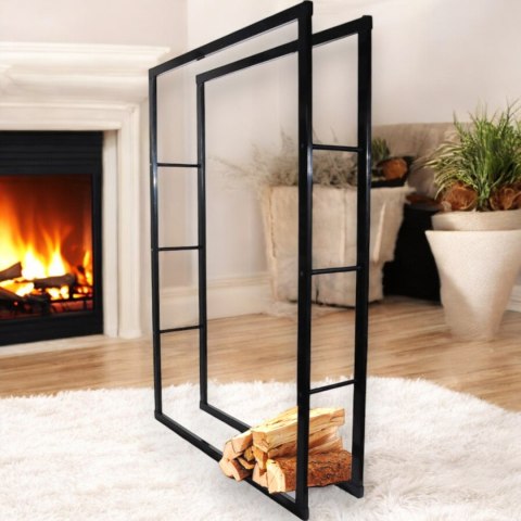 Stojak na Drewno Kominkowe Bituxx Stalowy Nowoczesny Design 150cm Stojak na Drewno Kominkowe Bituxx Stalowy Nowoczesny Design 150cm