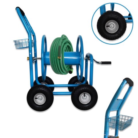 Wózek na wąż ogrodowy 70 m automatyczna szpula uniwersalne złącze