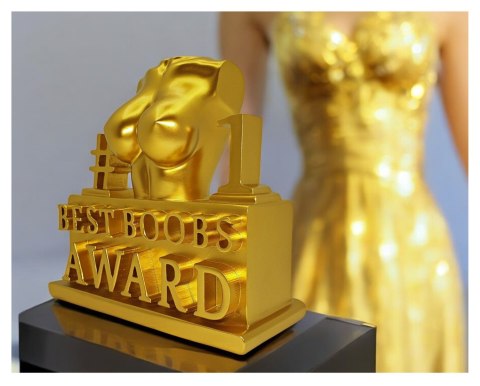 ZŁOTA STATUETKA BEST BOOBS AWARD NAGRODA ZA NAJLEPSZY BIUST PIERSI ZŁOTA STATUETKA BEST BOOBS AWARD NAGRODA ZA NAJLEPSZY BIUST PIERSI