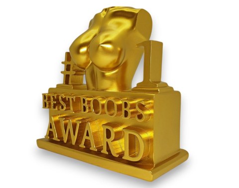 ZŁOTA STATUETKA BEST BOOBS AWARD NAGRODA ZA NAJLEPSZY BIUST PIERSI ZŁOTA STATUETKA BEST BOOBS AWARD NAGRODA ZA NAJLEPSZY BIUST PIERSI