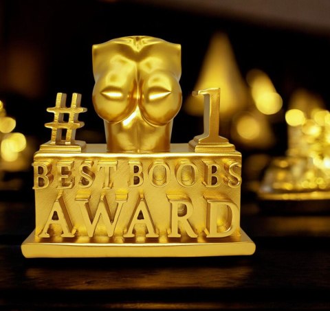 ZŁOTA STATUETKA BEST BOOBS AWARD NAGRODA ZA NAJLEPSZY BIUST PIERSI ZŁOTA STATUETKA BEST BOOBS AWARD NAGRODA ZA NAJLEPSZY BIUST PIERSI