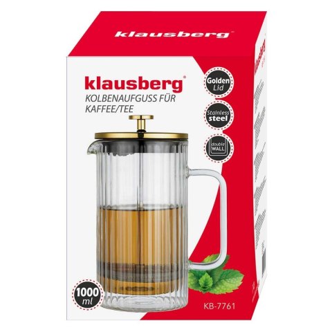 ZAPARZACZ TŁOKOWY DO KAWY/HERBATY TERMICZNY 1000ml KLAUSBERG KB-7761