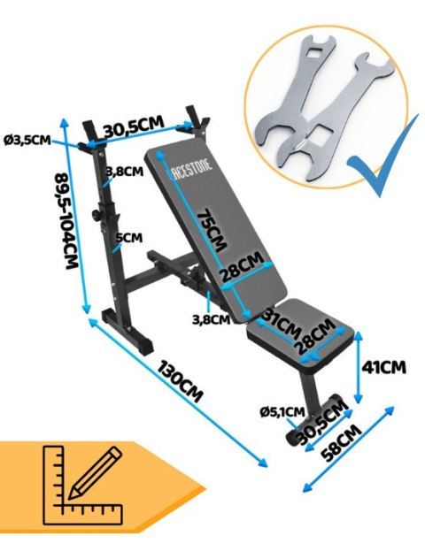 Ławka treningowa składana regulowana lacestone siłownia domowa 230 kg