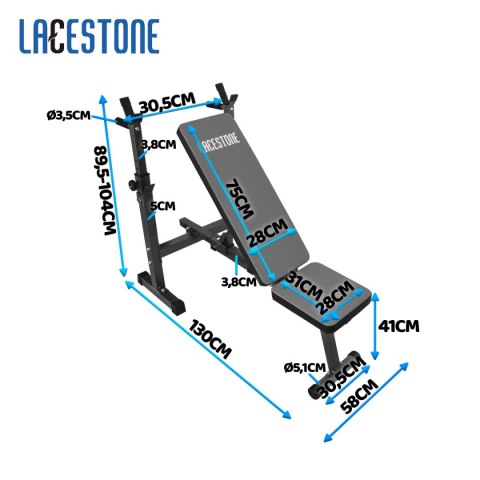 Ławka treningowa składana regulowana lacestone siłownia domowa 230 kg