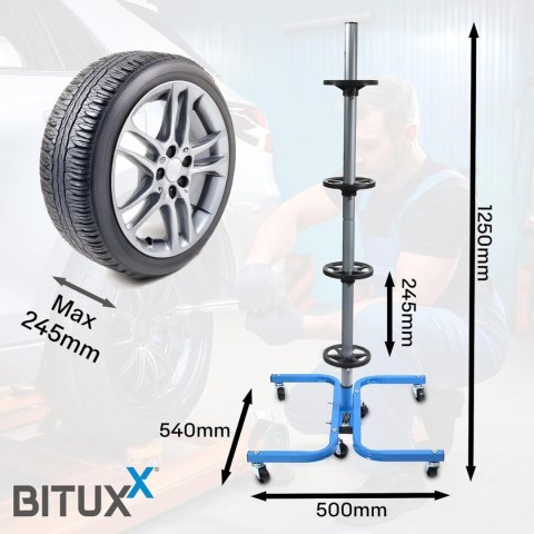 Stalowy stojak na 4 koła opony do 150kg 245mm