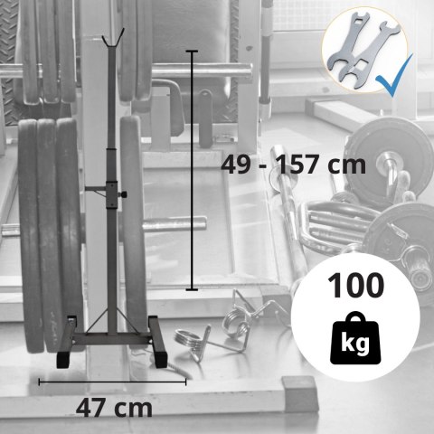 Stojak na sztangę solidny regulowany wytrzymały do przysiadów wyciskania