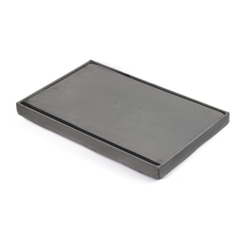 Pufa składana XL z guzikami - 60x38x38cm aksamit szara x 4 Pufa składana XL z guzikami - 60x38x38cm aksamit szara x 4