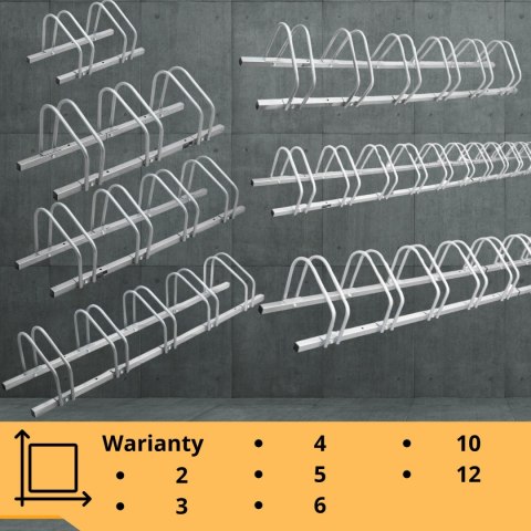 Stojak Rowerowy 6 Miejscowy Stalowy Na Ścianę Wewnętrzny Zewnętrzny