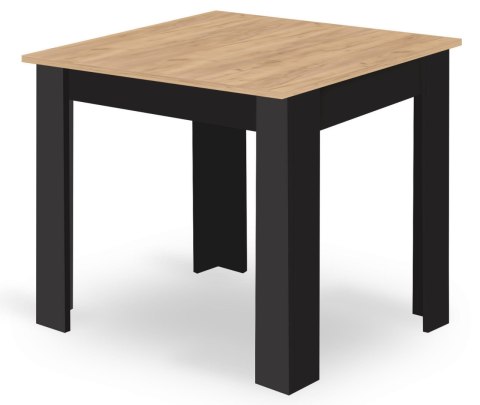 Stół NP 80x80 Artisan nogi czarne + 4 krzesła MARK czarne nogi naturalne