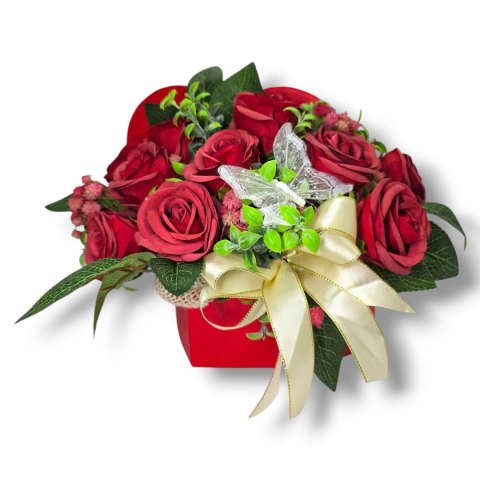 FLOWERBOX CZERWONE RÓŻE W PUDEŁKU SERCE NA DZIEŃ MATKI URODZINY IMIENINY FLOWERBOX CZERWONE RÓŻE W PUDEŁKU SERCE NA DZIEŃ MATKI URODZINY IMIENINY