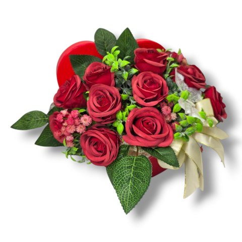 FLOWERBOX CZERWONE RÓŻE W PUDEŁKU SERCE NA DZIEŃ MATKI URODZINY IMIENINY FLOWERBOX CZERWONE RÓŻE W PUDEŁKU SERCE NA DZIEŃ MATKI URODZINY IMIENINY