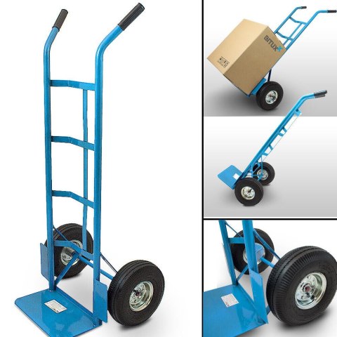 Wózek ręczny transportowy 200 kg stalowy koła pneumatyczne magazyn ogród Wózek ręczny transportowy 200 kg stalowy koła pneumatyczne magazyn ogród